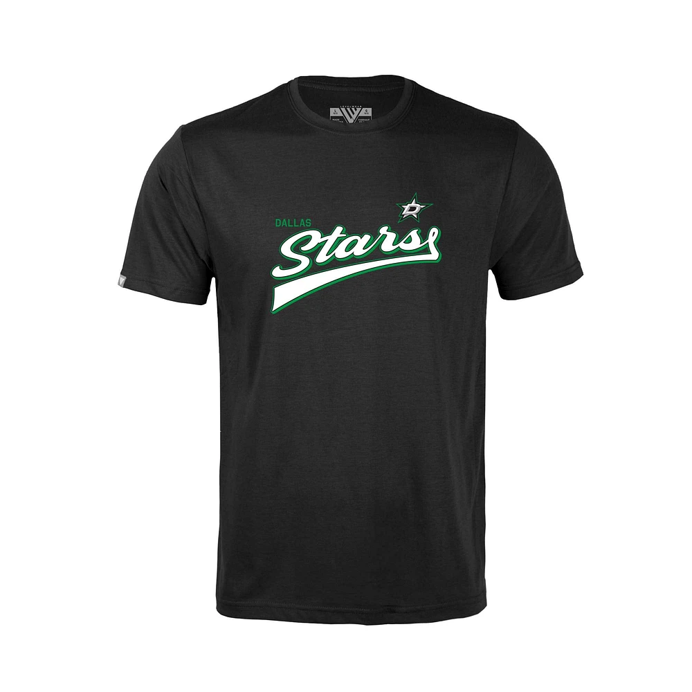 Youth Levelwear Black Dallas Stars Little Richmond Retro Script T-Shirt