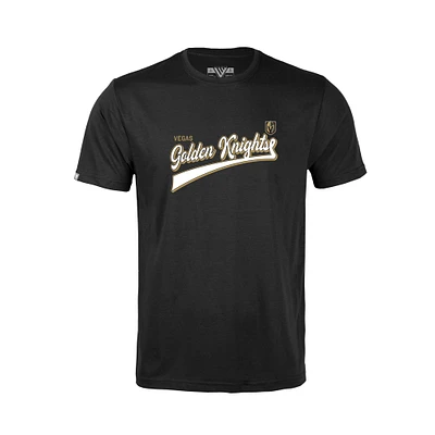 Youth Levelwear Black Vegas Golden Knights Little Richmond Retro Script T-Shirt
