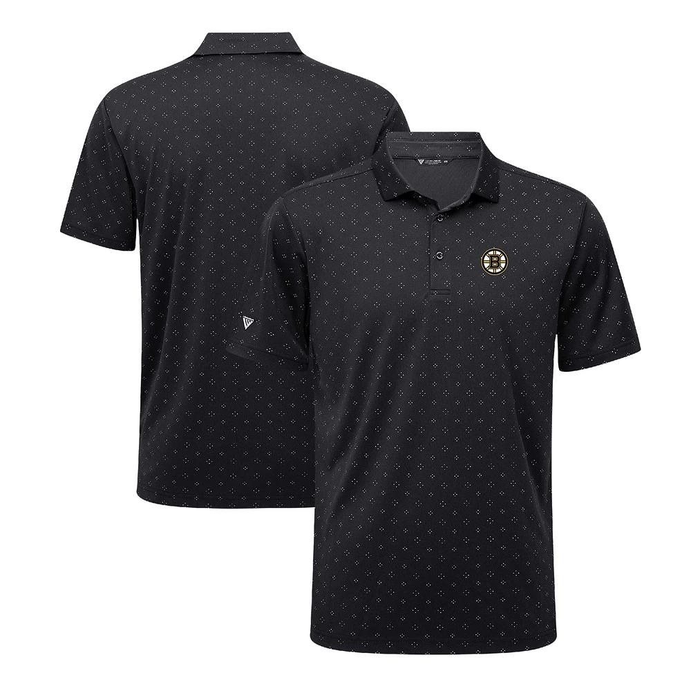Men's Levelwear Black Boston Bruins Detect Insignia Core Polo