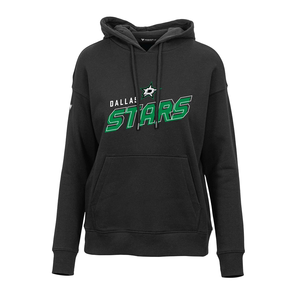 Women's Levelwear Black Dallas Stars Adorn Premier 2.0 Fleece Pullover Hoodie