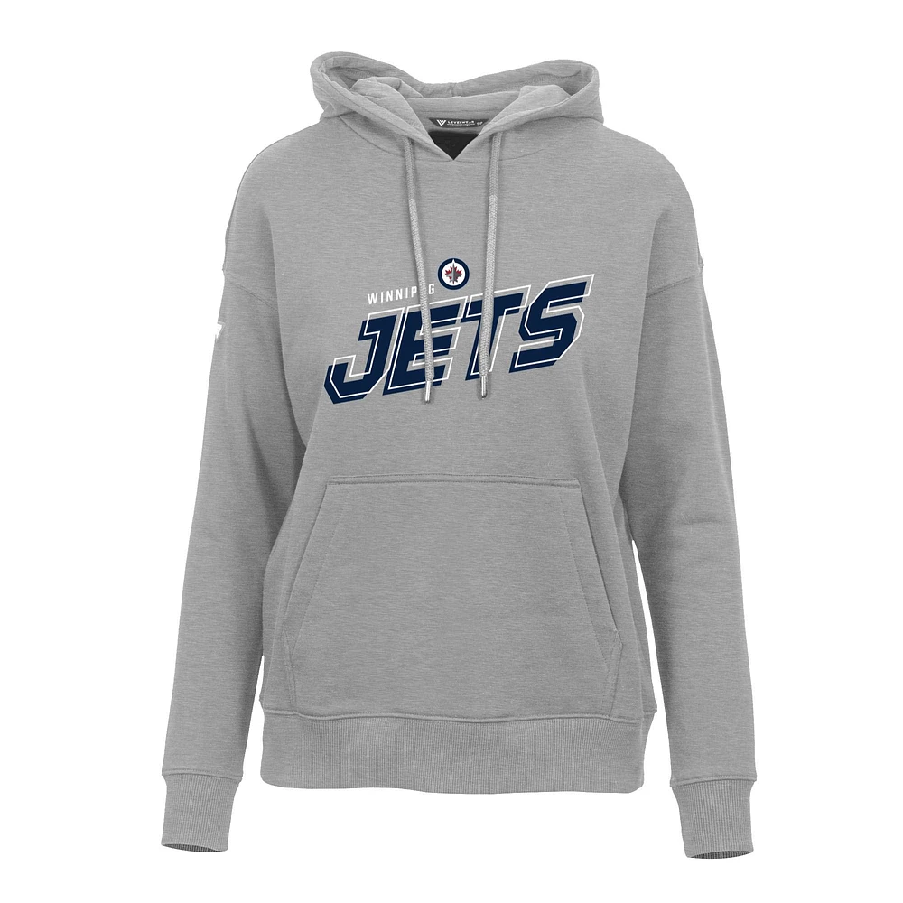 Women's Levelwear Gray Winnipeg Jets Adorn Premier 2.0 Fleece Pullover Hoodie