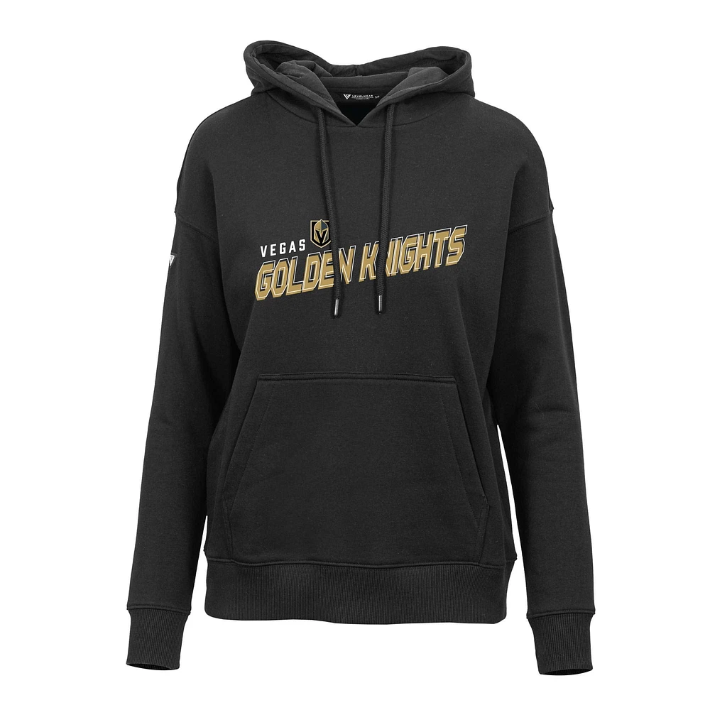 Women's Levelwear Black Vegas Golden Knights Adorn Premier 2.0 Fleece Pullover Hoodie