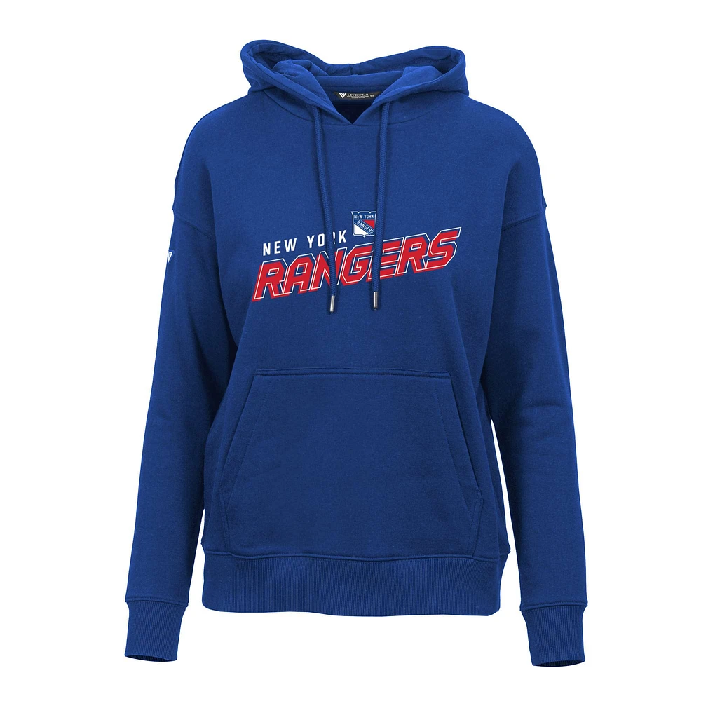Women's Levelwear Blue New York Rangers Adorn Premier 2.0 Fleece Pullover Hoodie