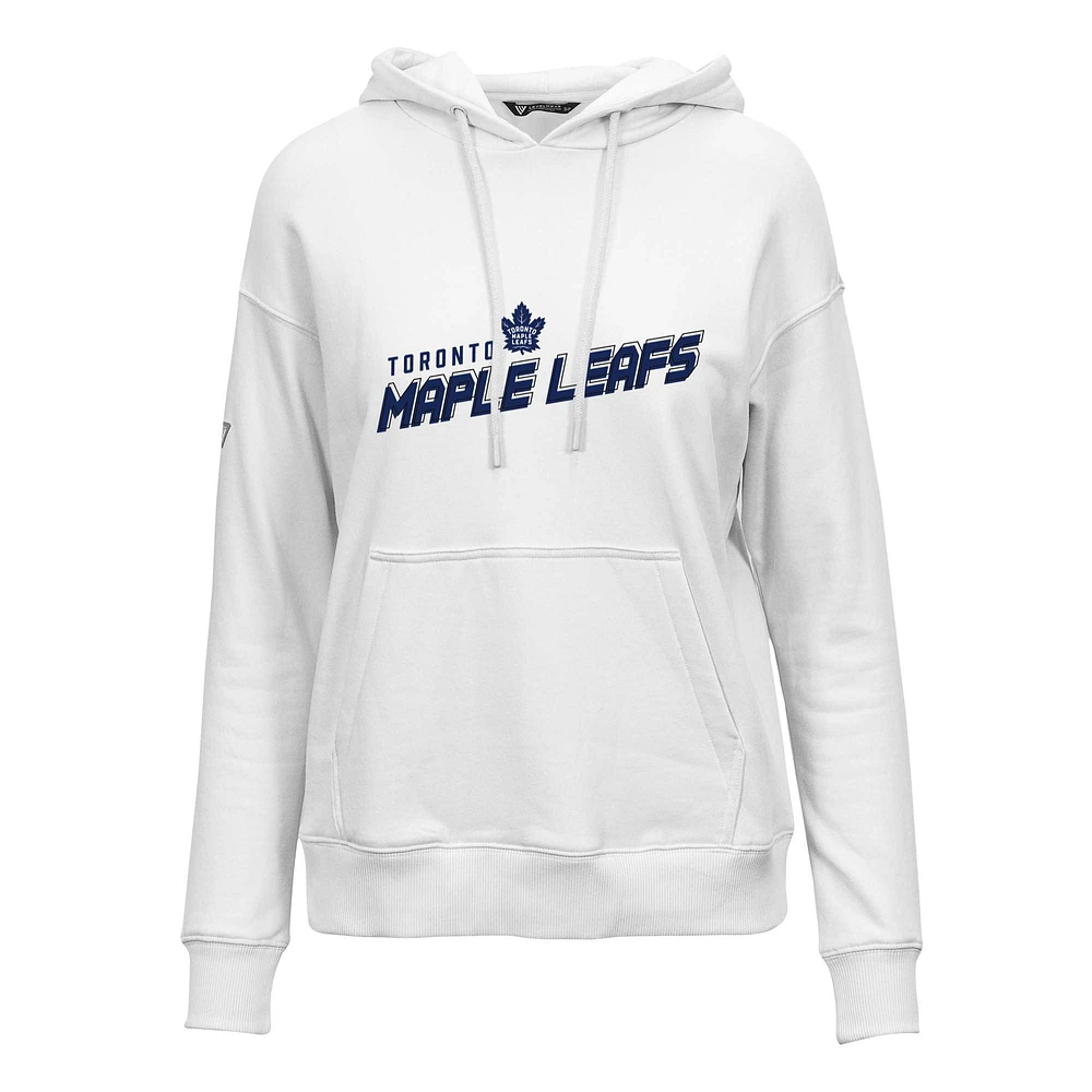 Women's Levelwear White Toronto Maple Leafs Adorn Premier 2.0 Fleece Pullover Hoodie
