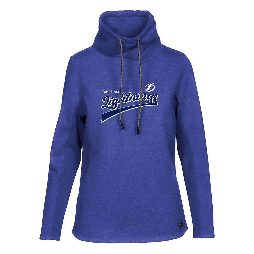 Women's Levelwear Blue Tampa Bay Lightning Loop Retro Script Pullover Top