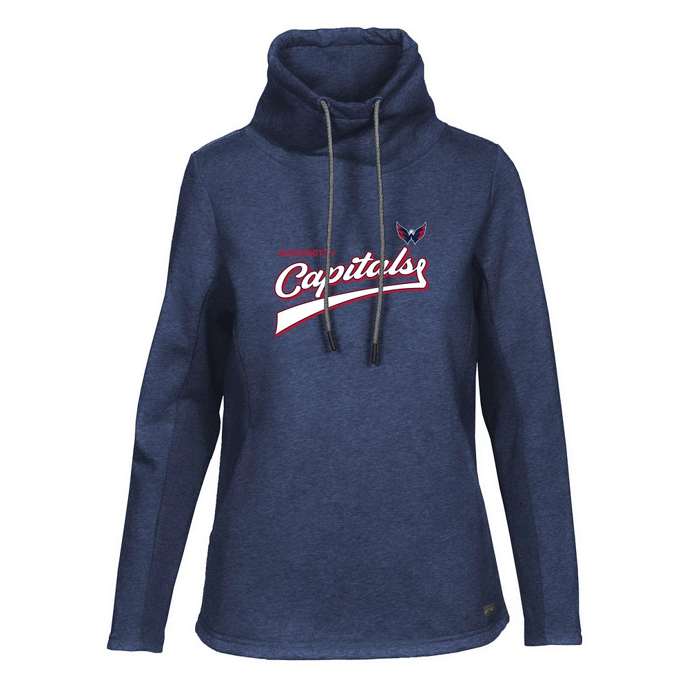 Women's Levelwear Navy Washington Capitals Loop Retro Script Pullover Top