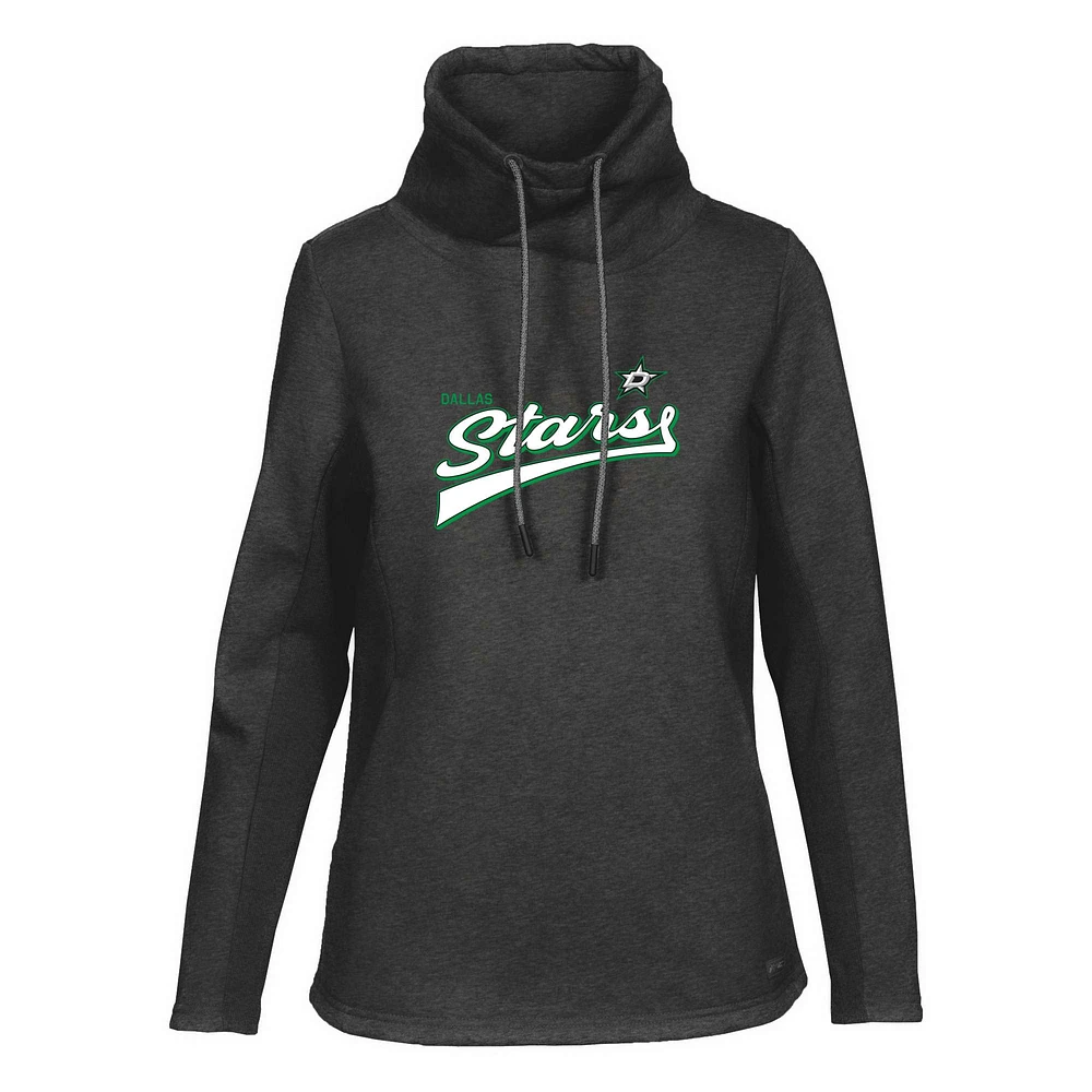 Women's Levelwear Black Dallas Stars Loop Retro Script Pullover Top