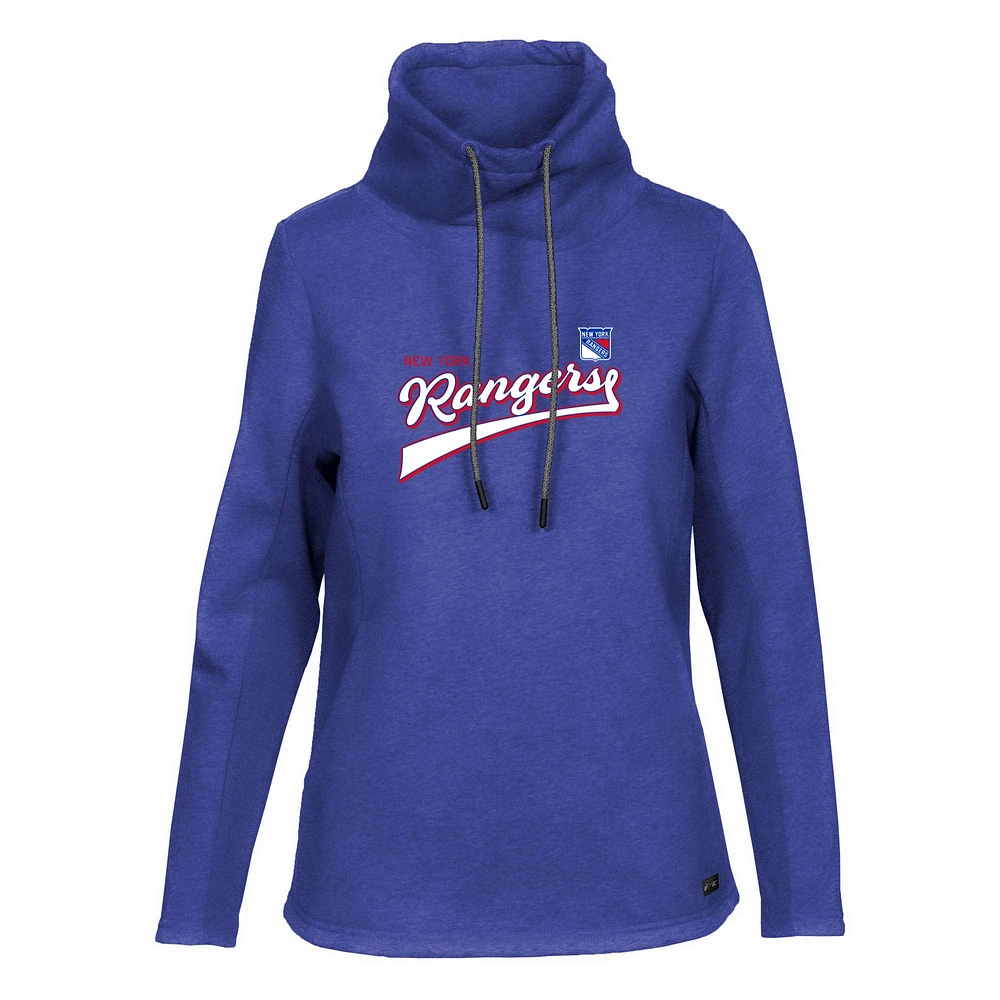 Women's Levelwear Blue New York Rangers Loop Retro Script Pullover Top