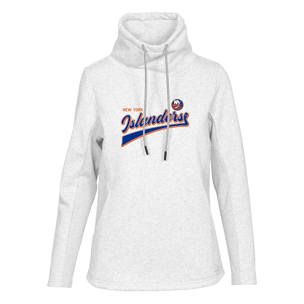 Women's Levelwear White New York Islanders Loop Retro Script Pullover Top