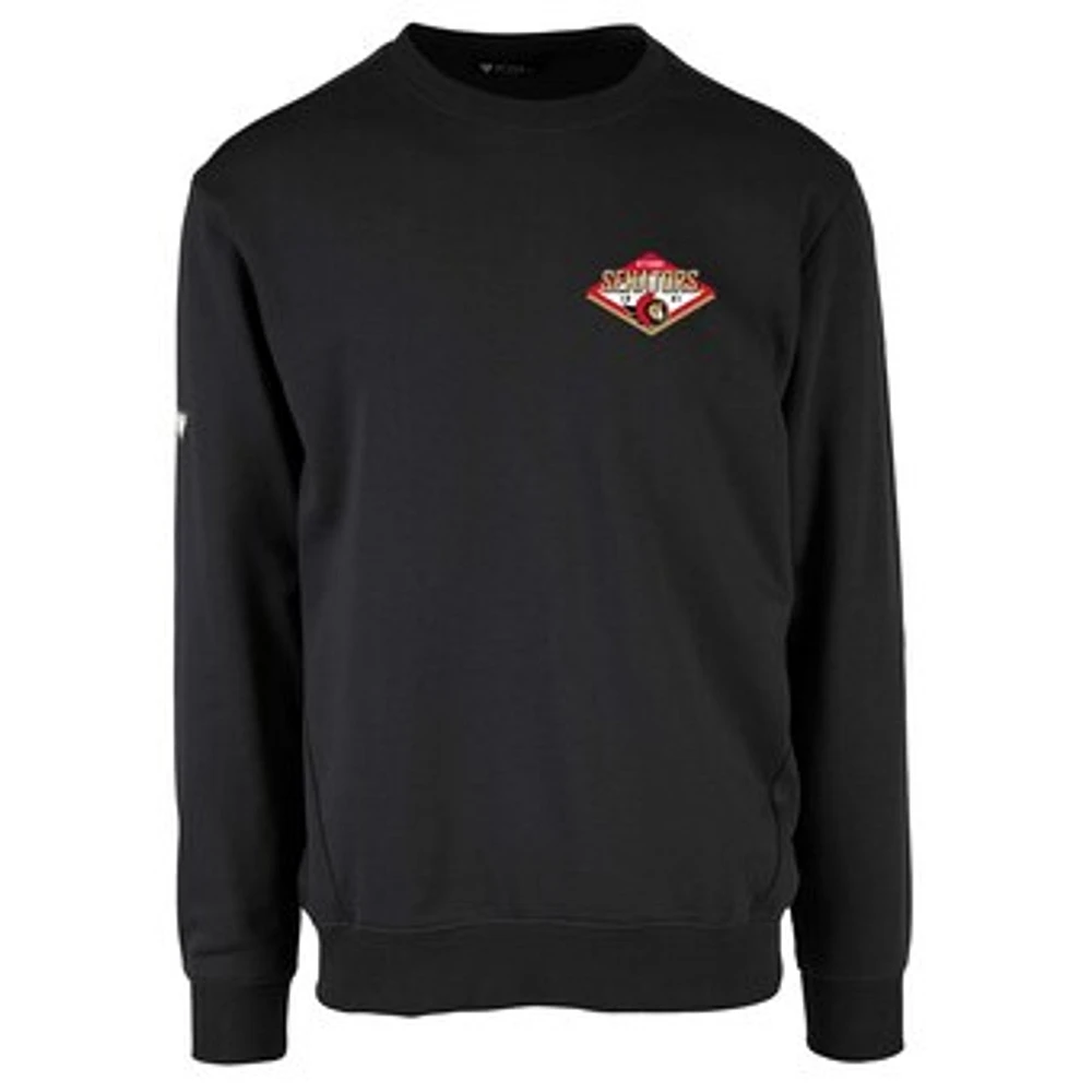Men's Levelwear Black Ottawa Senators Zane Club Patch 2.0 Pullover Sweatshirt