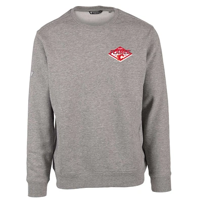 Men's Levelwear Heather Gray Calgary Flames Zane Club Patch 2.0 Pullover Sweatshirt