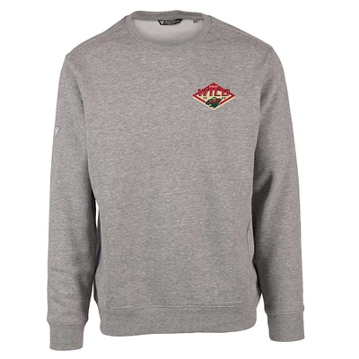 Men's Levelwear Heather Gray Minnesota Wild Zane Club Patch 2.0 Pullover Sweatshirt