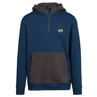 Men's Levelwear Navy Nashville Predators Chicane Insignia Core Half-Zip Pullover Hoodie