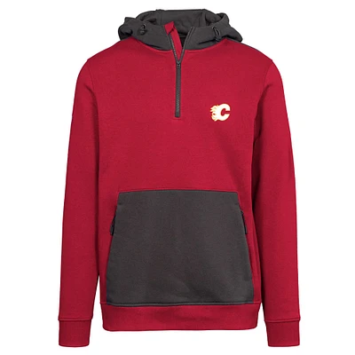 Men's Levelwear Red Calgary Flames Chicane Insignia Core Half-Zip Pullover Hoodie
