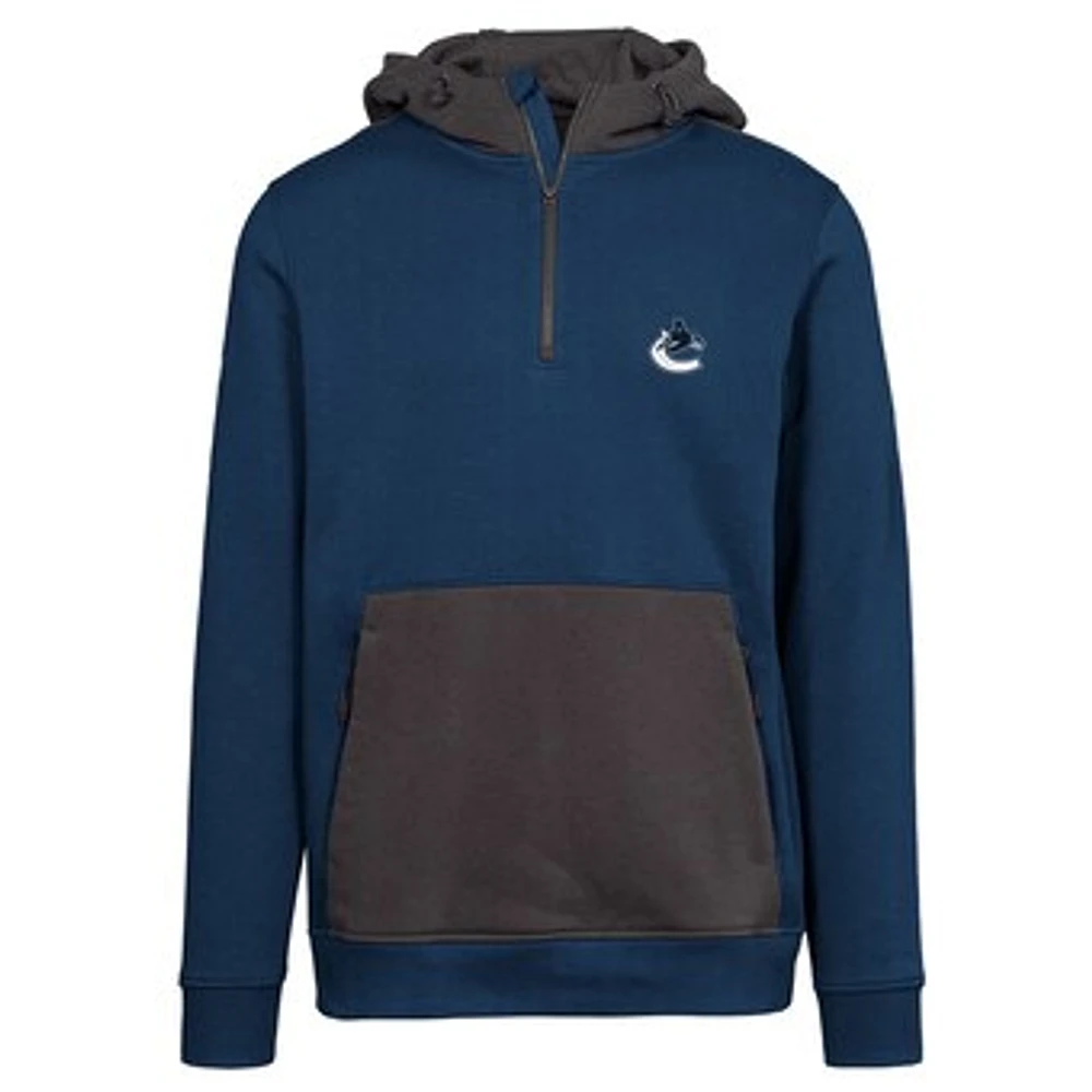 Men's Levelwear Navy Vancouver Canucks Chicane Insignia Core Half-Zip Pullover Hoodie