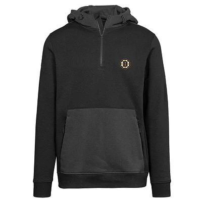 Men's Levelwear Black Boston Bruins Chicane Insignia Core Half-Zip Pullover Hoodie