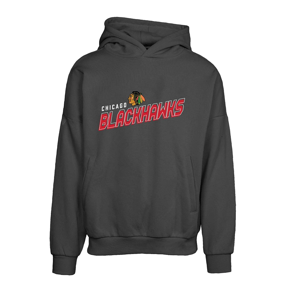 Men's Levelwear Black Chicago Blackhawks Contact Premier 2.0 Pullover Hoodie
