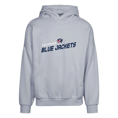 Men's Levelwear Gray Columbus Blue Jackets Contact Premier 2.0 Pullover Hoodie