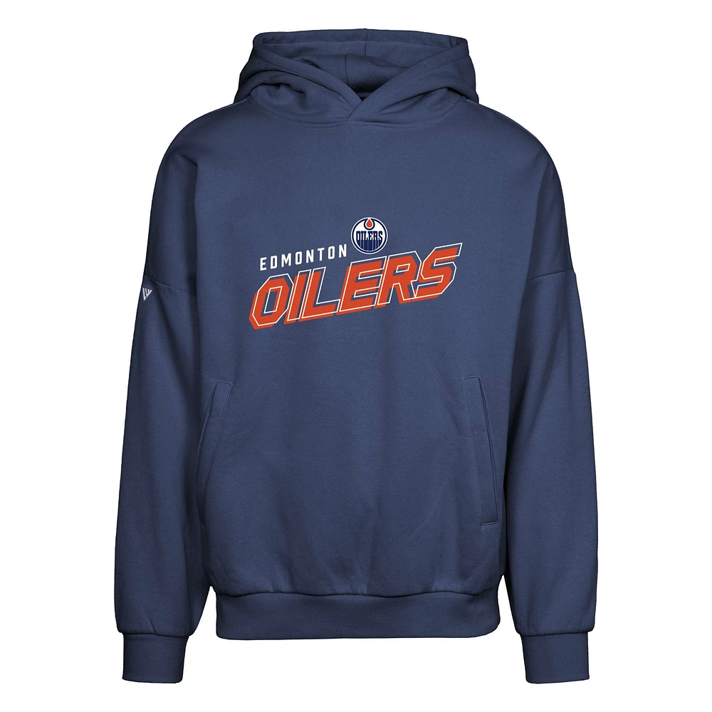 Men's Levelwear Navy Edmonton Oilers Contact Premier 2.0 Pullover Hoodie