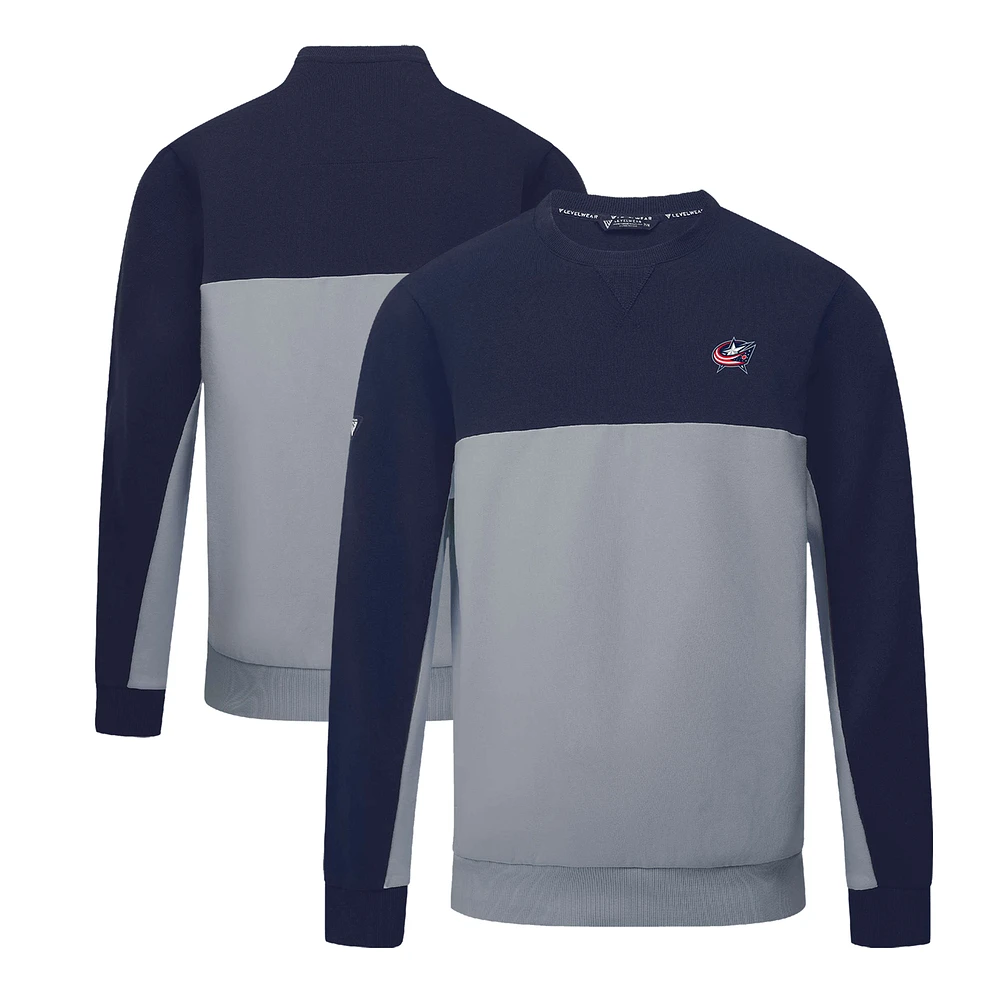 Men's Levelwear Navy/Gray Columbus Blue Jackets Legacy Insignia Core Sweatshirt