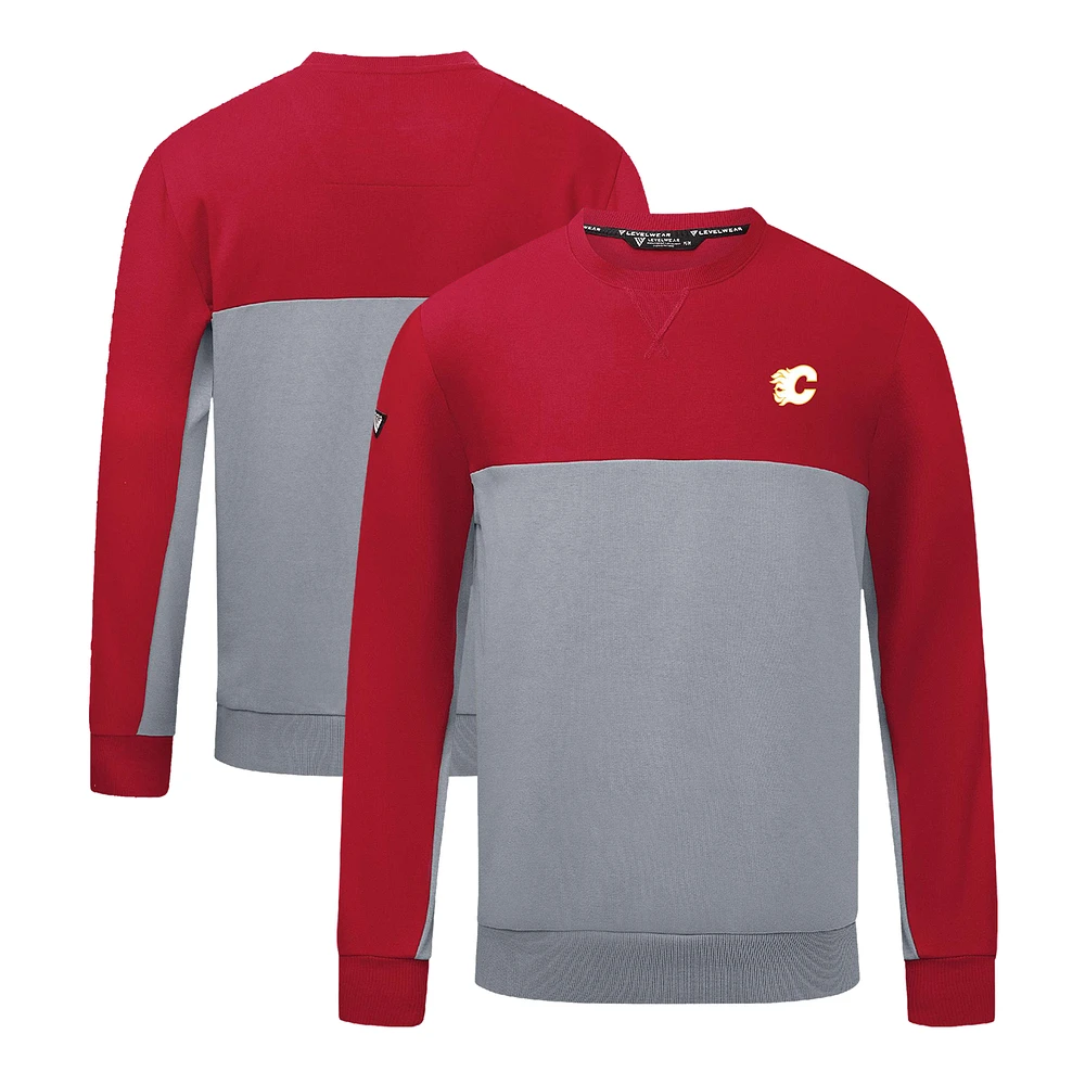 Men's Levelwear Red/Gray Calgary Flames Legacy Insignia Core Sweatshirt