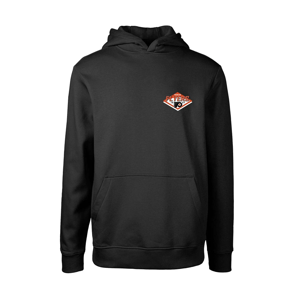 Youth Levelwear Black Philadelphia Flyers Podium Club Patch 2.0 Fleece Pullover Hoodie