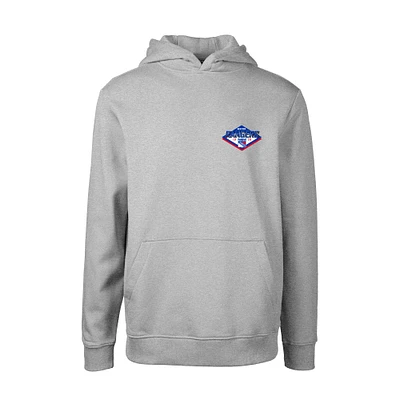 Youth Levelwear Gray New York Rangers Podium Club Patch 2.0 Fleece Pullover Hoodie