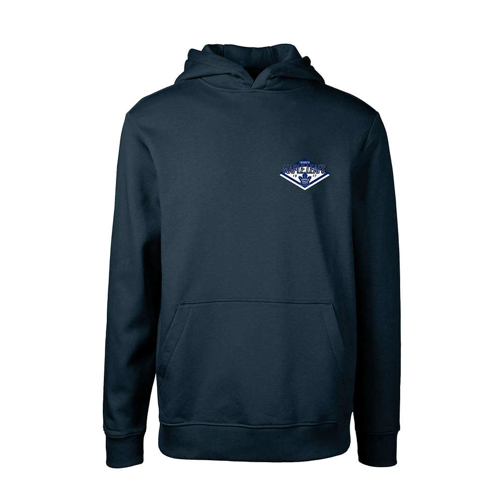 Youth Levelwear Navy Toronto Maple Leafs Podium Club Patch 2.0 Fleece Pullover Hoodie