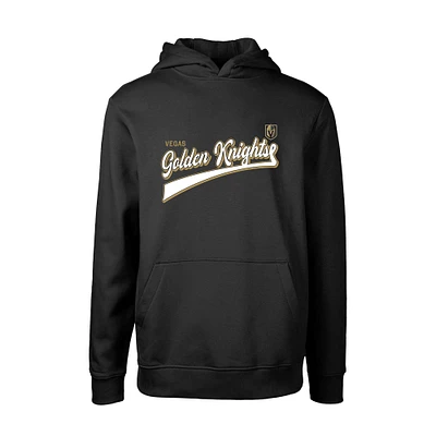 Youth Levelwear Black Vegas Golden Knights Podium Retro Script Fleece Pullover Hoodie