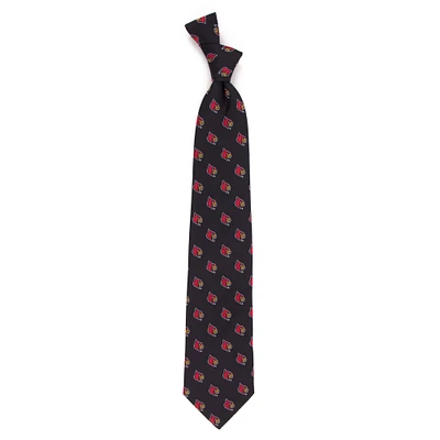 Men's Black Louisville Cardinals Echo Woven Silk Tie