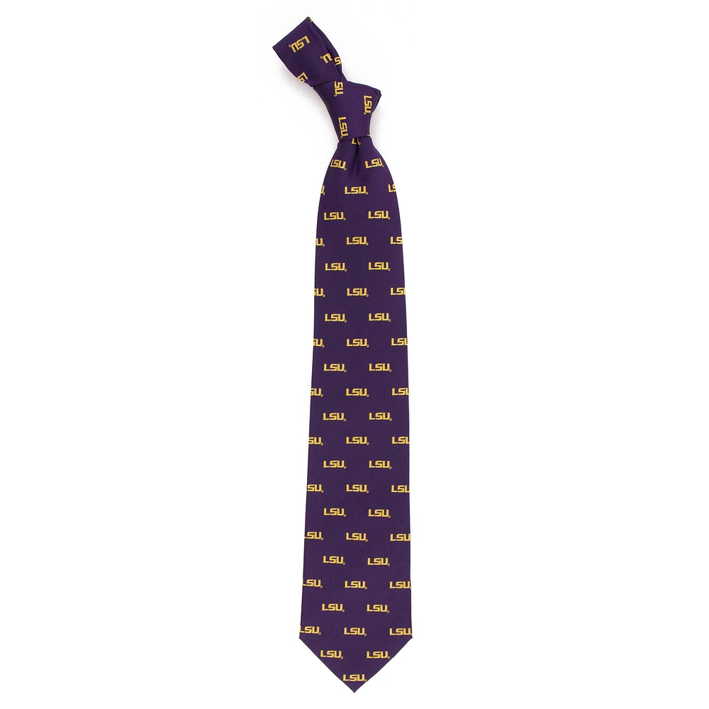 Men's Purple LSU Tigers Echo Woven Silk Tie
