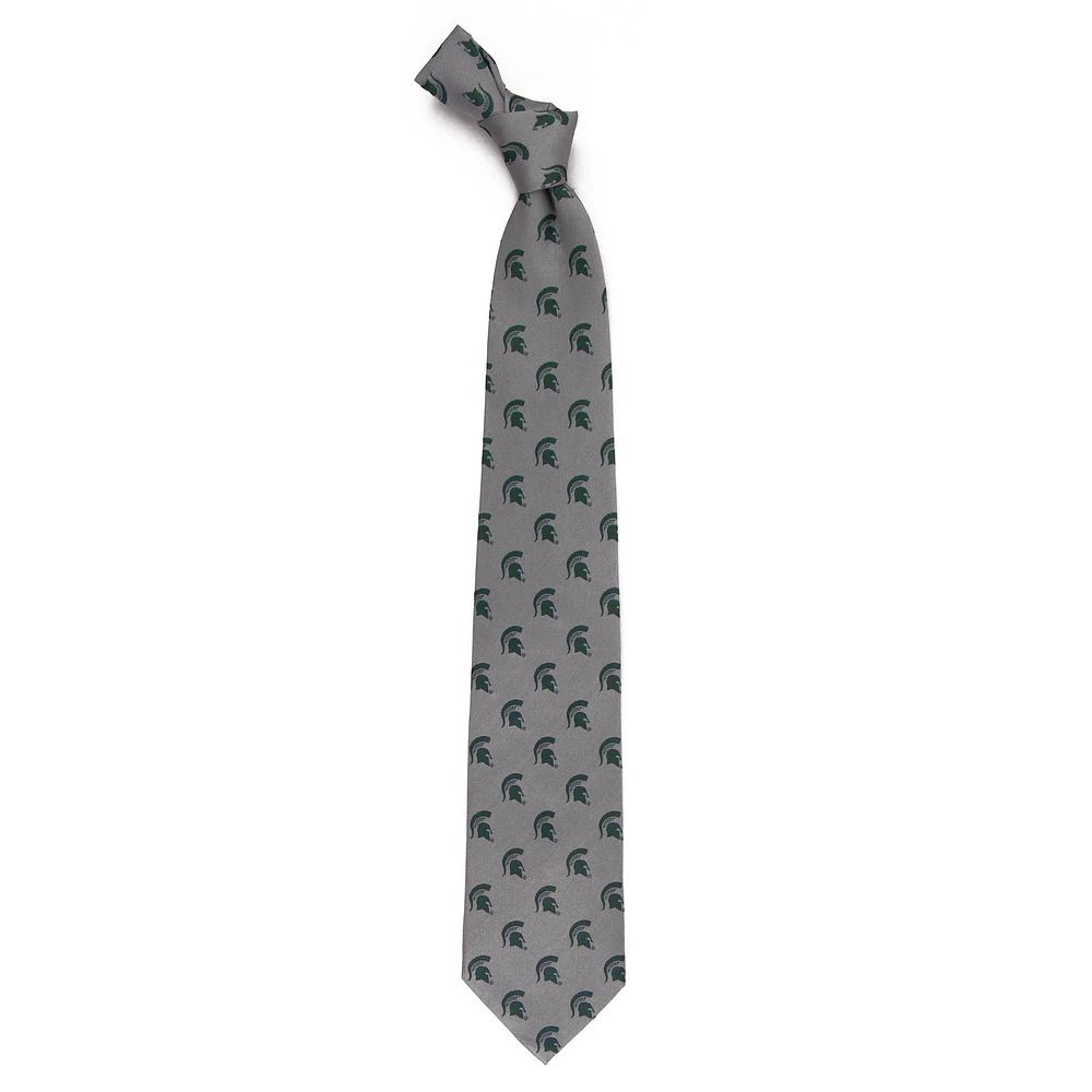 Men's Gray Michigan State Spartans Echo Woven Silk Tie