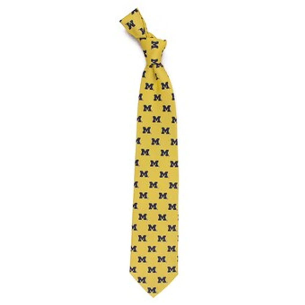 Men's Maize Michigan Wolverines Echo Woven Silk Tie
