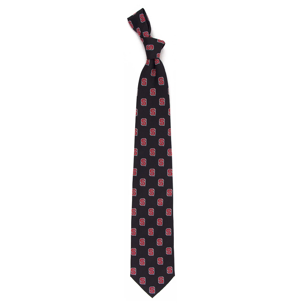 Men's Black NC State Wolfpack Echo Woven Silk Tie