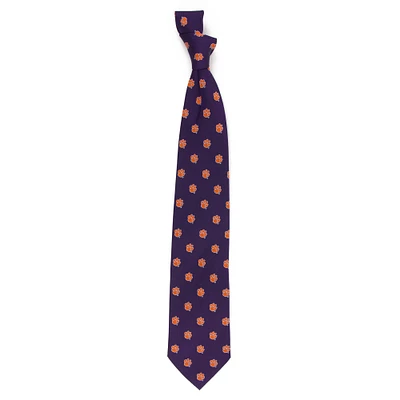 Men's Purple Clemson Tigers Echo Woven Silk Tie