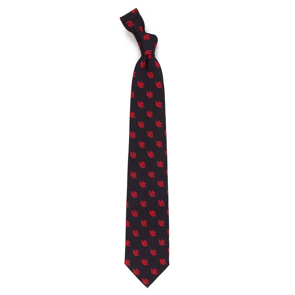 Men's Black Utah Utes Echo Woven Silk Tie