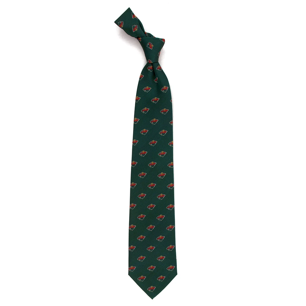 Men's Green Minnesota Wild Echo Woven Silk Tie