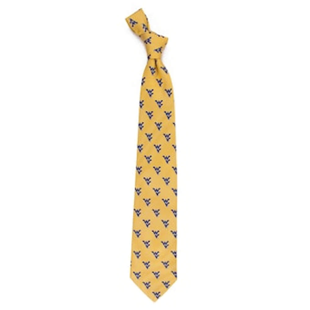 Men's Gold West Virginia Mountaineers Echo Woven Silk Tie