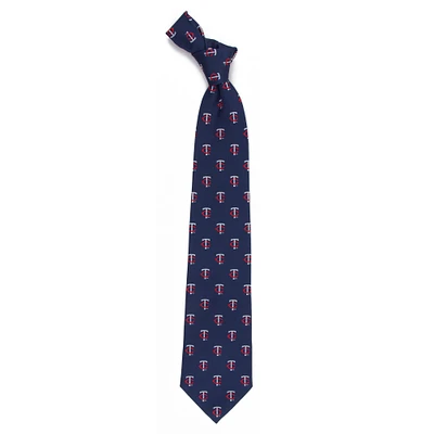 Men's Navy Minnesota Twins Echo Woven Silk Tie