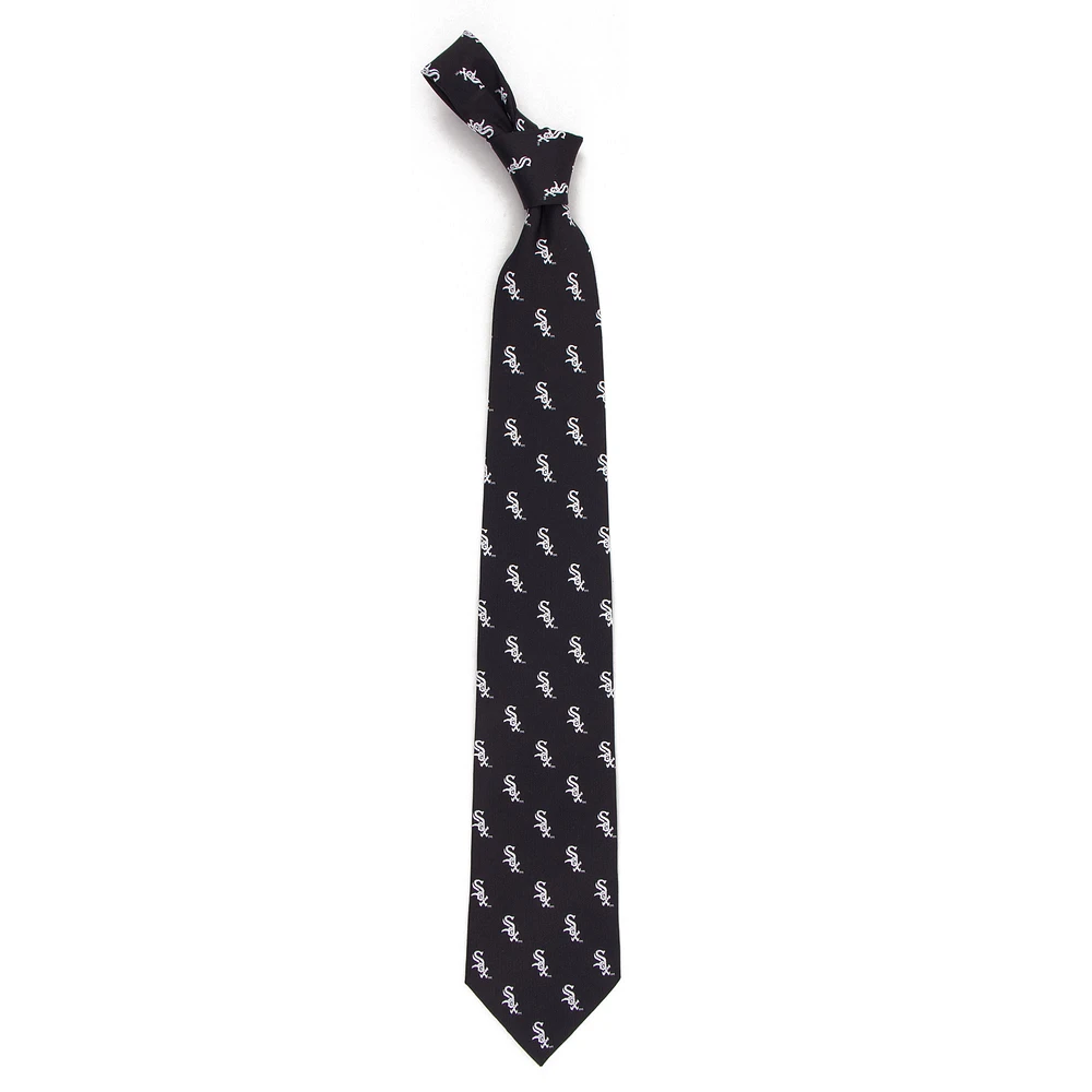 Men's Black Chicago White Sox Echo Woven Silk Tie