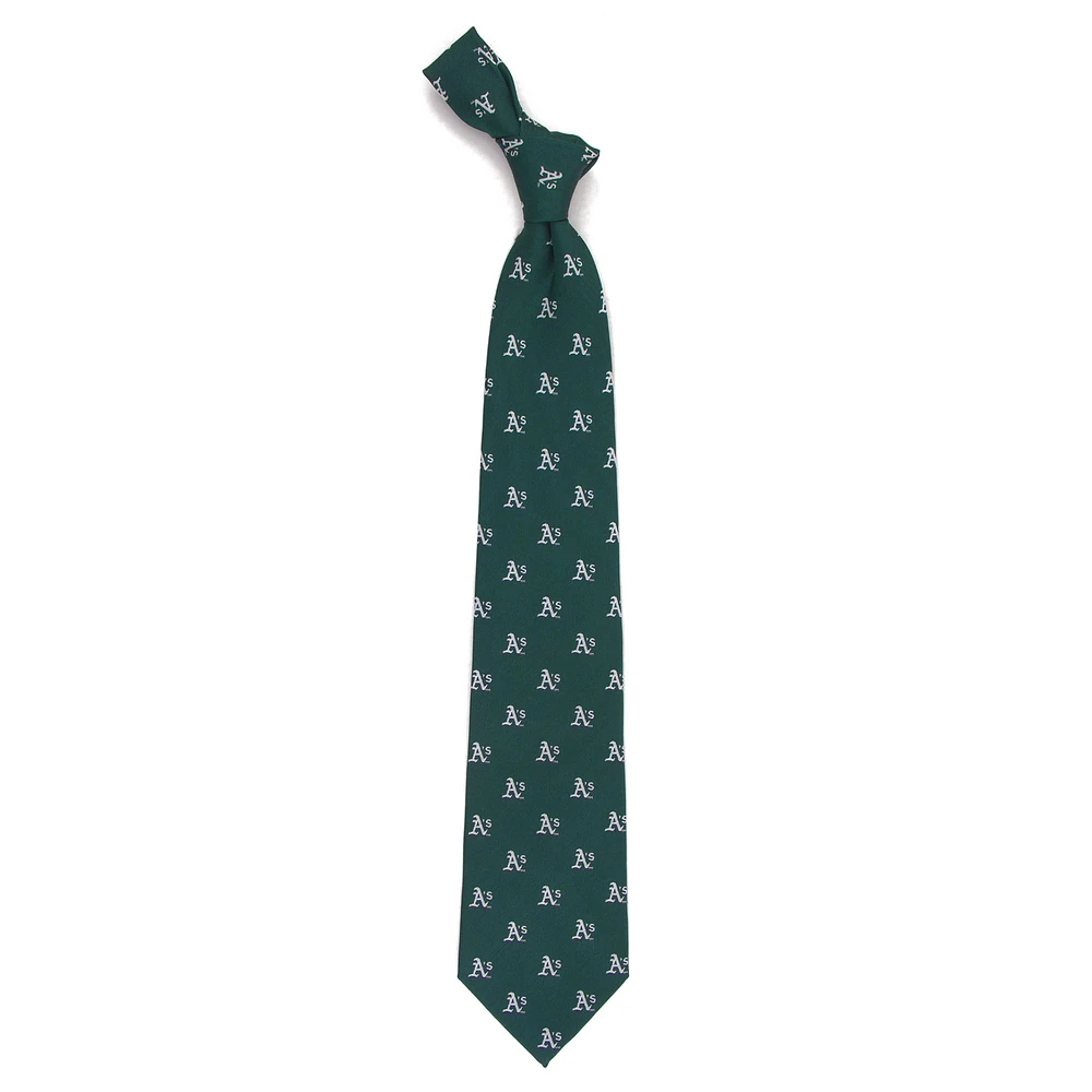Men's Green Athletics Echo Woven Silk Tie
