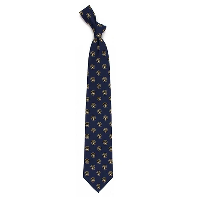 Men's Navy Milwaukee Brewers Echo Woven Silk Tie