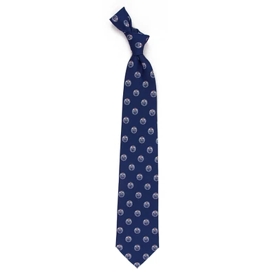 Men's Navy Edmonton Oilers Echo Woven Silk Tie