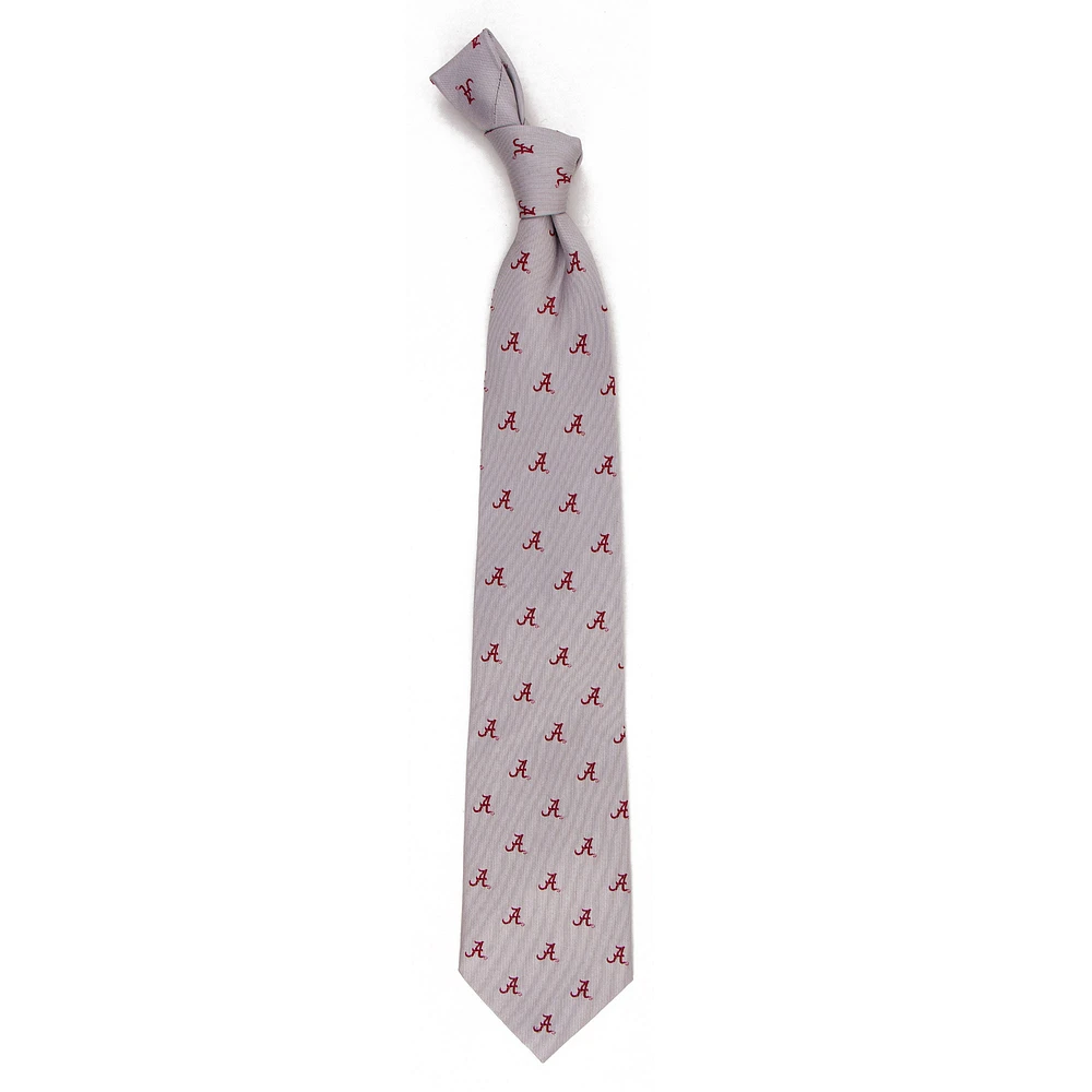 Men's Gray Alabama Crimson Tide Echo Woven Silk Tie