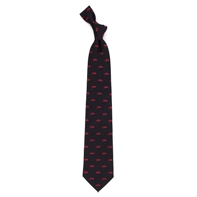 Men's Black Arkansas Razorbacks Echo Woven Silk Tie