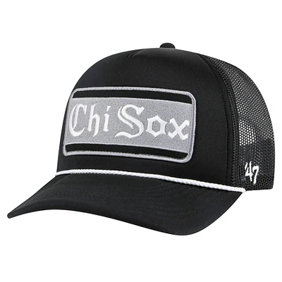 Men's '47 Black Chicago White Sox Local Patch Foam Front Trucker Adjustable Hat
