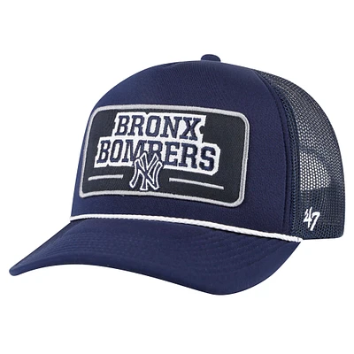 Men's '47 Navy New York Yankees Local Patch Foam Front Trucker Adjustable Hat