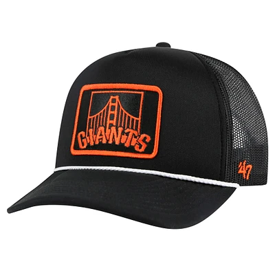 Men's '47 Black San Francisco Giants Local Patch Foam Front Trucker Adjustable Hat