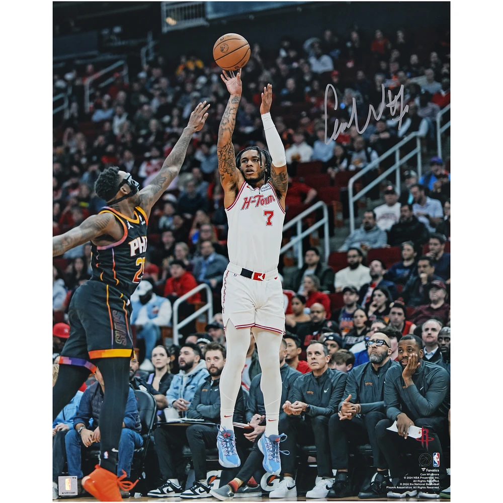 Cam Whitmore Houston Rockets Autographed 16" x 20" Shooting vs. Phoenix Suns Photograph