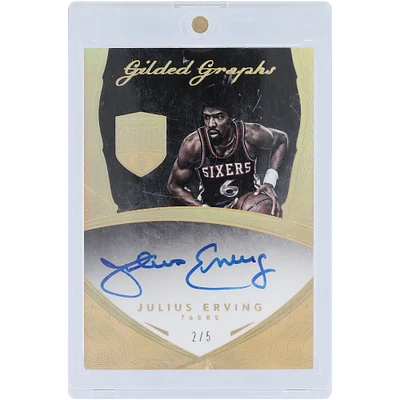 Julius Erving Philadelphia 76ers Autographed 2014-15 Panini Eminence Gilded Graphs #GG-JE #2/5 Card